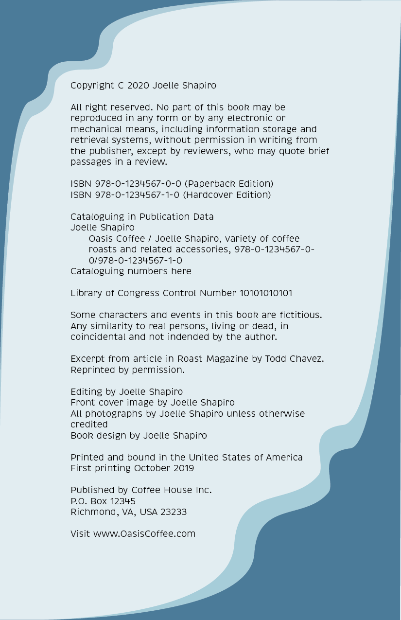 Page from the Oasis Coffee promotional booklet